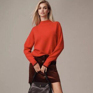 Anthropologie Orange Sweater Size Small - The Carys Mock-Neck - MAEVE